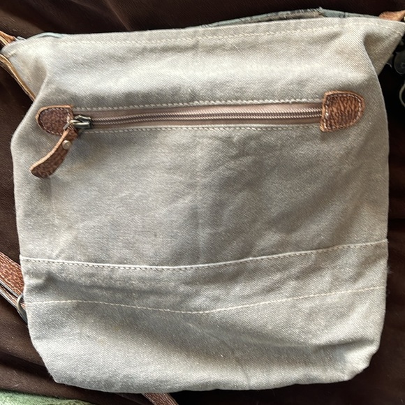 Myra canvas leather cowhide crossbody bag - Picture 3 of 6